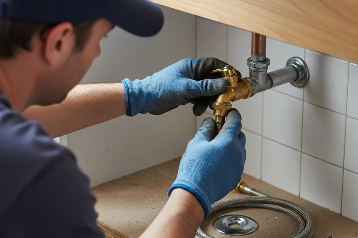 Shutoff valve and fitting work during Burst Pipe Repair in Burlington